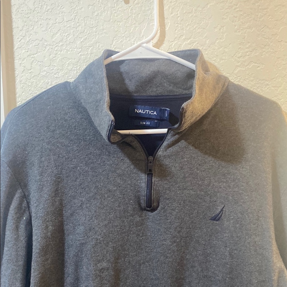 Nautica Gray Quarter-Zip Pullover
